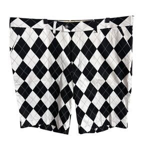Loudmouth Men's sz 44 black and white diamond argyle pattern